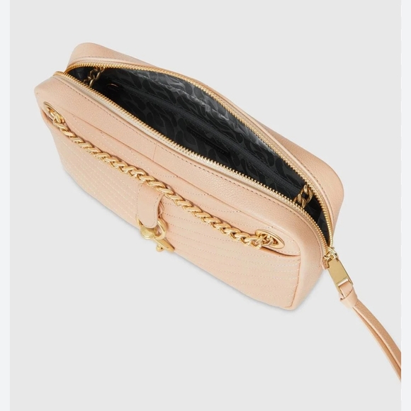 Rebecca Minkoff Quilted Leather Zip Edie Shoulder Bag Nude. - Picture 4 of 6